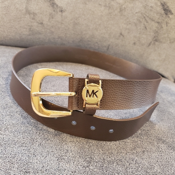 MICHAEL Michael Kors Accessories - New NWOT MICHAEL KORS Brown Leather Belt with MK Logo On Buckle